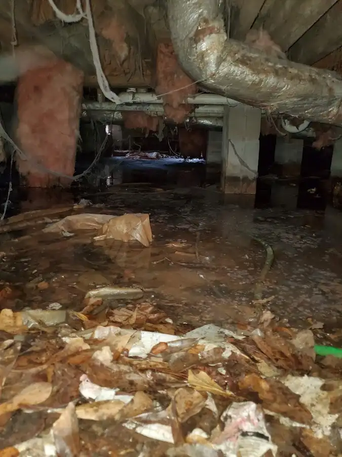 Crawl space flood assessment for Commercial Water Damage Restoration in Purcellville